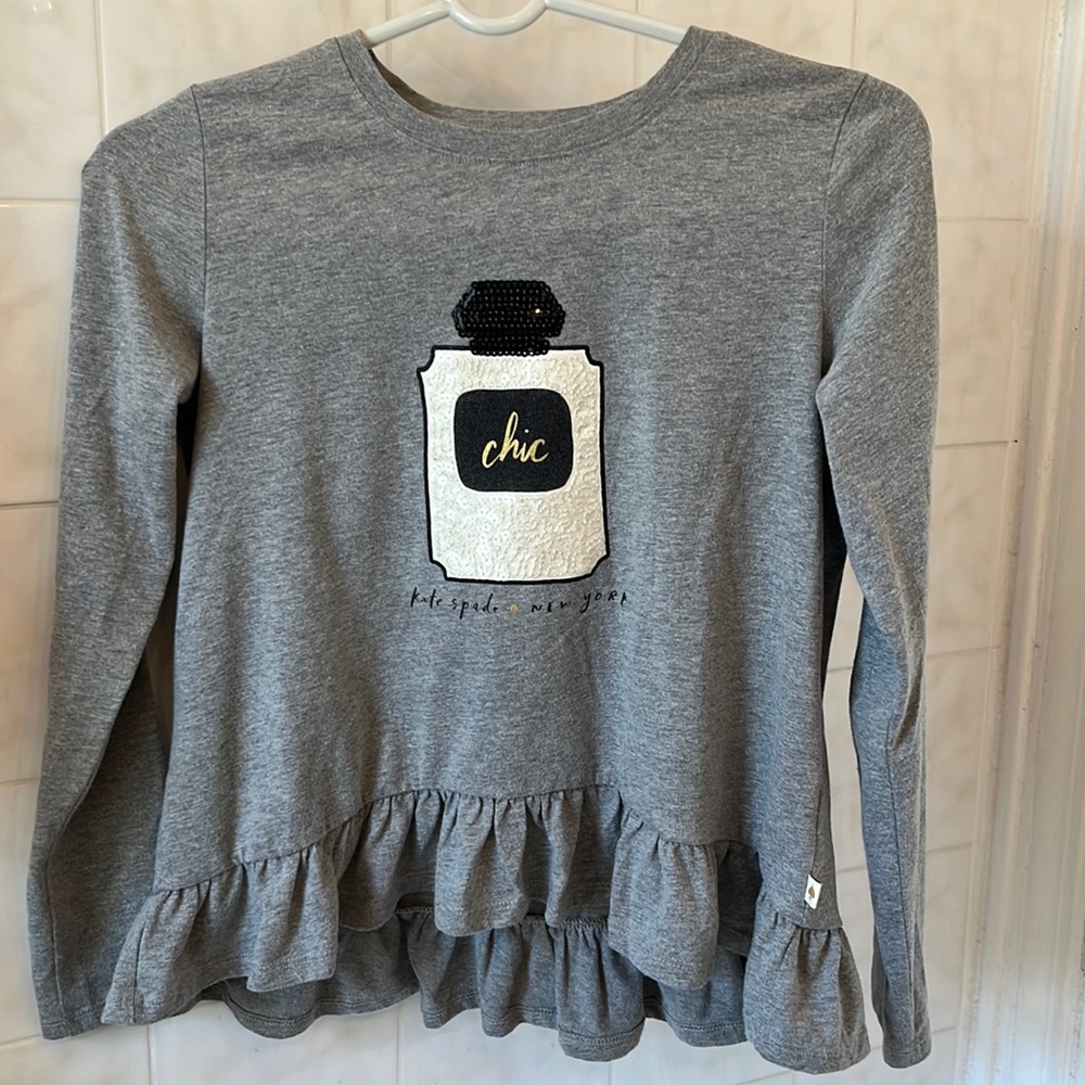 Kate Spade girls sequin “Chic” perfume top in size 12